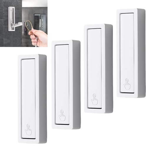 SYZOW 4 Stück Klapphaken Wandhaken Faltbare Wandhalterung 90° Klappbar Kleiderhaken Kopfhörer Halterung mit Schrauben für Küche Bad Wand Büro Garderobe (Weiß)