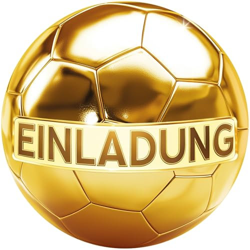 beriluDesign 12x Fußball Einladungskarten zum Kindergeburtstag | Kinder Geburtstag-Einladungen Karten Feier Party Jungen Mädchen
