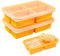 2 Pack Extra Large Soup Containers for Freezing, Silicone Cube Soup Freezer Mould with Lid (Orange)