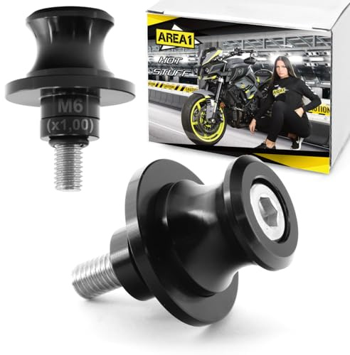 Area1 Universal CNC Motorradständer Aufnahme Schwingenadapter M6x1mm Schwingenaufnahme Aluminium (Schwarz) (M6x1.0mm)
