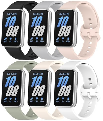ZGCE 6 pièces Bracelets en silicone compatibles avec Samsung Galaxy Fit 3 Bracelet pour hommes et femmes, Bracelet de montre sport étanche de remplacement pour Samsung Galaxy Fit 3 SM-R390