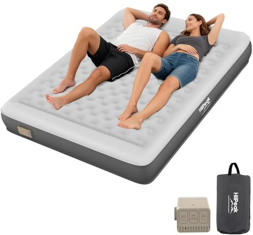 HiiPeak TPU Matelas Gonflable 2 Personnes Autogonflant Pour invités et Camping – Lit gonflable 2 places Portable jusqu'à 400 kg avec Pompe électrique Rechargeable integrale sans Fil