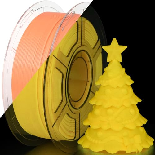 iSANMATE Glow in the Dark PLA Filament, PLA Filament Leuchtendes Orange für 3D Drucker, Maßgenauigkeit +/- 0,03 mm, 1KG/Spule