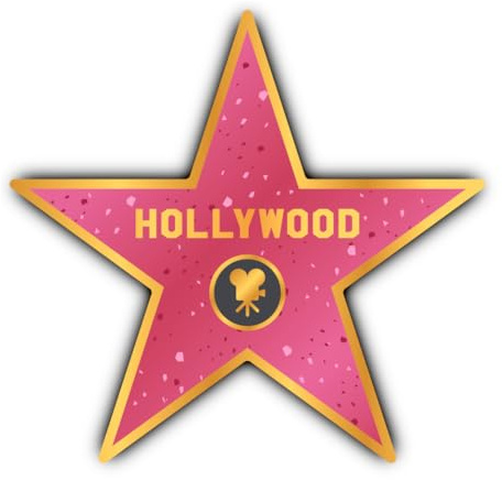 Aufkleber: 300 mm, 1 Stück - Großer Vinyl Stern Sticker Hollywood Motiv 30 cm Reise Souvenir Dekor