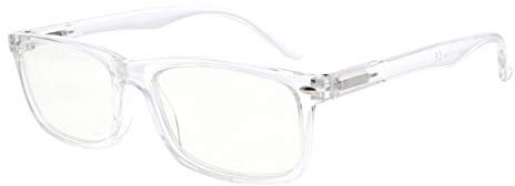 Eyekepper Stilvoll Aussehen Grystal Vision Komfort Frühling Scharniere Computer Lesebrille Anti-Blaulicht Lesehilfe Herren Frauen Transparent +2.50