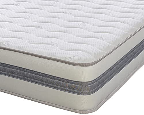 eXtreme comfort ltd Die kleine Cooltouch Core G3D Wave Matratze aus mikrogesteppter, tiefgefüllter, Grauer 3D-Memoryfaser und Federkernmatratze ca. 22,9 cm tief (kleines Einzelbett (75 cm x 190 cm))