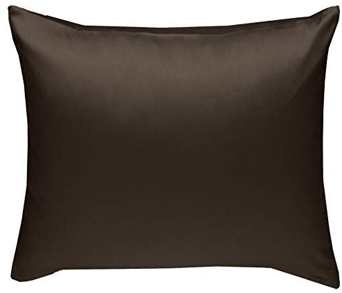 Bettwaesche-mit-Stil Mako-Satin Baumwollsatin Bettwäsche Uni einfarbig zum Kombinieren (Kissenbezug 50 cm x 50 cm, Dunkelbraun) viele Farben & Größen