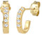 Elli PREMIUM Ohrringe Damen Creole Klassisch mit Topas Edelstein aus 585 Gelbgold