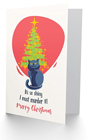 Wee Blue Coo Naughty Kitty Christmas Greetings Card