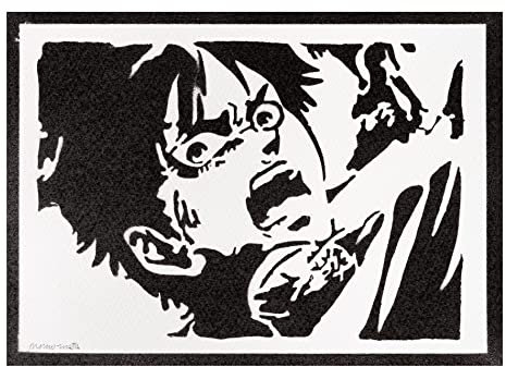 moreno-mata Echtes Handgemachtes Graffiti Attack on... Manga und Anime Aesthetic Poster & Kunstdrucke Bilder Eren Plakat Handmade Deko Wandbilder Wohnzimmer Wanddeko Geschenke für Männer und Frauen