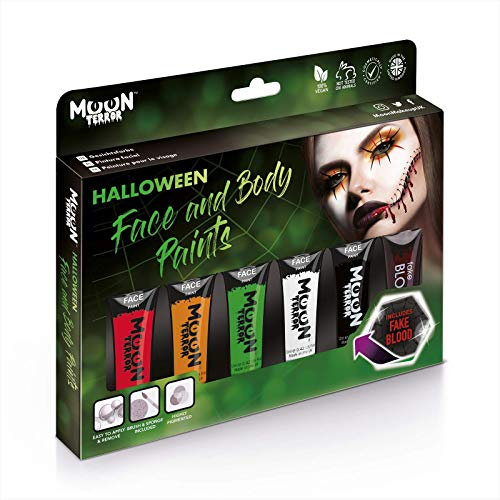 Moon Terror Pintura facial de Halloween Pintura corporal | Maquillaje SFX, Maquillaje de efectos especiales | 12ml Equipo de Caja