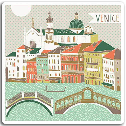 2 x 10 cm Venedig Italien Vinyl Aufkleber - Italian Fun Aufkleber Laptop Gepäck # 17025 (10 cm groß)