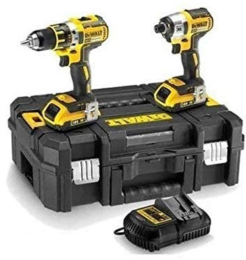 KIT XR 18V = DCD776 Taladro Percutor + DCG412 Amoladora + 2 baterías Li-Ion 4Ah + maletín TSTAK VI - Unid: 1