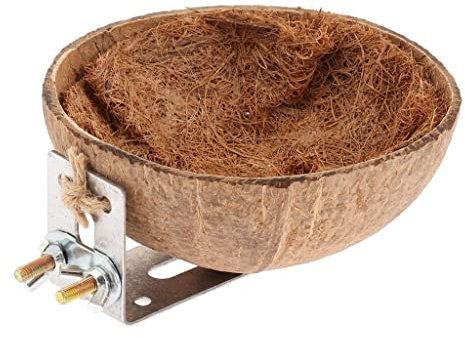 SM SunniMix Kokosnuss-Shell Vogelnest Spielzeug für Vogel, Wellensittich, Nymphensittich, Papagei, Kanarienvogel, Unzertrennlich