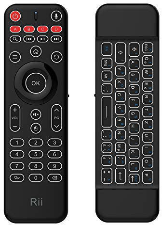 Rii MX9 kabellose Airmouse mit Mini Tastatur Wireless/Gyro-Funktion/Infrarot Learning-Funktion - ideale Fernbedienung für Android TV Boxen/Sticks/Mini PCs/HTPCs/Raspberry Pi/OpenELEC(DE Layout)