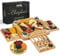 Suzhoujinglong Cheese Board and Knife Set: 16 x 13 x 2 Inch Wood Charcuterie Platter for Wine, Cheese, Meat