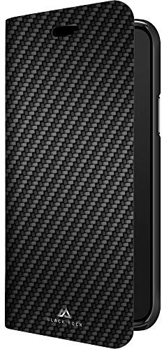 Black Rock - Carbon Booklet Hülle Klapphülle Case Passend für Apple iPhone 11 Pro I Handyhülle, Schutzhülle, TPU, Fiber Cover (Schwarz)