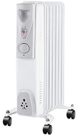Ölradiator 7 Elemente, 1500 W. Regelbares Thermostat und Sicherheitssystem bei Überhitzung