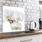 murando Spritzschutz Glas für Küche 80x80 cm Küchenrückwand Küchenspritzschutz Fliesenschutz Glasbild Dekoglas Küchenspiegel Glasrückwand Blumen Orchidee weiß - b-C-0556-aq-a