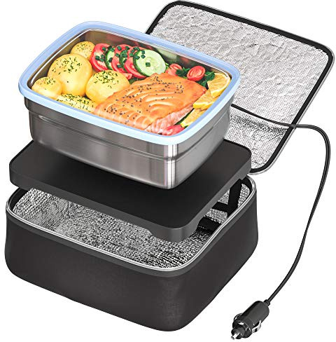 Skwyin - Contenitore portatile per il pranzo, mini forno da 12 V, per adulti, per cucinare e riscaldare un cibo in auto e camion, senza sforzo per il pranzo al lavoro e mangiare cibi caldi