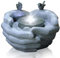 GEEZY Garden Water Feature – Cupped Hands Fountain with LED Lights – Mains Powered, Self-Contained, Indoor & Outdoor – Easy Setup, Cascading & Tranquil – Great for Garden, Home, Patio & Balcony Decor