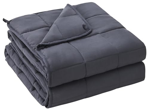 yescool Weighted Blanket for Adults (20 lbs, 60” x 80”, Grey) Cooling Heavy Blanket for Sleeping Perfect for 190-210 lbs, Queen Size Breathable Blanket with Premium Glass Bead, Machine Washable