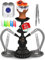 Cachimba Shisha - Shisha Cachimba completa 2 Tubos- 30 cm Negro Mini Cachimba 2 Tubos Cachimba Set con 50x láminas, cazoleta cachimba 10x puntas 2x boquilla 2x tubo hookah boquillas portátil con todo