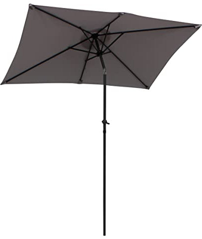 Pure Home & Garden Kurbelschirm Sunny 210 x 140 cm hellgrau, mit UV-Schutz 40 Plus, Knicker und abnehmbarem Bezug