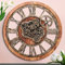Große Wanduhr XXL Wanduhr Uhren für Wohnzimmer ndustrial Steampunk Real Moving Gears Wanduhr für Wohnzimmer, Küche, Bauernhaus, Büro, Bar (Braun, 24 INCH)