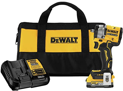 Dewalt DCF923E1 20V MAX Brushless Lithium-Ion 3/8 in. Cordless Compact Impact Wrench Kit (1.7 Ah)