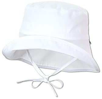 Sterntaler Baby Unisex Hut Baby Sonnenhut uni - Baby Hut, Kopfbedeckung Baby Sommer, Sommerhut Baby - aus Baumwolle - weiß, 49