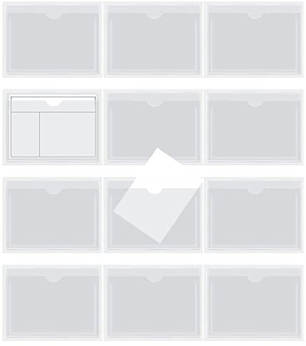 12 Selbstklebende Etikettenhalter, Selbstklebender Visitenkartenhalter, Transparenter Kreditkartenhalter, HartplastikhüLle Zum Schutz Ihrer Karten Oder Fotos Zum Sortieren Und Organisieren (6 X 10 Cm)