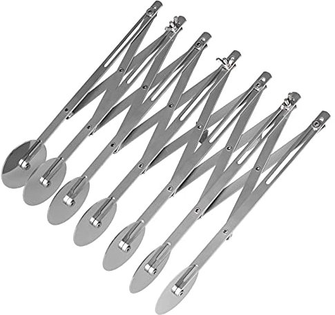 Coupe-pizza Rouleau de pâte multi-roues Diviseur de pâtisserie en acier inoxydable Biscuits Cutter Roues Roulette à Pizza pour la cuisine à domicile ou un usage commercial(7 roues)