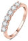 JewelryPalace 0.6ct Half Eternel Cubic Zirconia Bague Taille Rond Pierre Argent 925 Femme, Empilable Plaqué Or Rose Bague Diamant Simulé Fiançailles Mariage Promise Alliance, Ensemble Bijoux Mariee