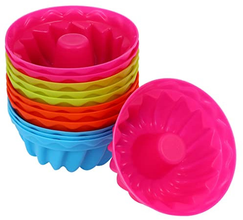 HEMOTON Moule À Gâteau en Silicone Rond Cannelé 6.5X3Cm Idéal pour Cuisson De Gâteaux Gelées Et Pains Compatible Four Et Micro-Ondes