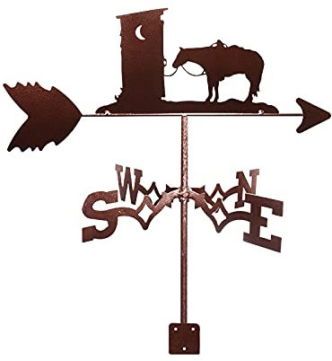 JESSAH Wetterfahne Pferd Form Wetterfahne Messwerkzeug Edelstahl Wetterhahn Windrichtungsanzeige mit Halterung für Outdoor Tier Halterung Dekor Handwerk