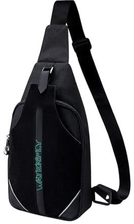 WATERFLY Anti-Diebstahl Sling Bag: Brusttasche Herren Schultertasche Damen Personalisierte Umhängetasche Crossbody Crossover Cross BodyTasche Diebstahlsicher Bodybag Schwarz