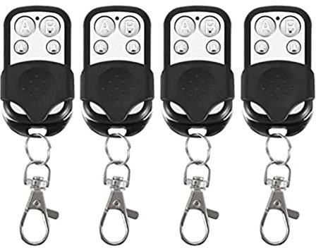 Sunydog 4Pcs Universal Garage Door Opener Remote, Remote Control Key Fobs One-click Theft Against 4 Buttons Simple Pairing 433MHz for Car Garage Door Gate Skylight