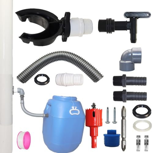 Regenwassersammler Auslaufhahn 70-100mm Fallrohr Regensammler, Regensammler Speedy Regentonnen Anschluss Fallrohr, Regendieb Regensammler Regentonnen Verbinder, mit Montagezubehör