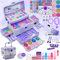 Amerrly Sets de Maquillaje para niñas - Maquillaje para niñas Seguro y Lavable, maletin Maquillaje niñas con Juego de Accesorios de Corona, cumpleaños de Princesas para niñas 4 12 años
