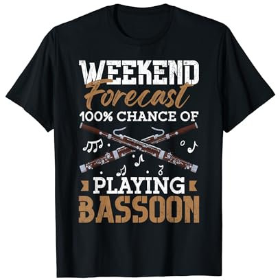 Wochenendvorhersage, Fagott spielen, lustiger Musiker, Musikgrafik T-Shirt