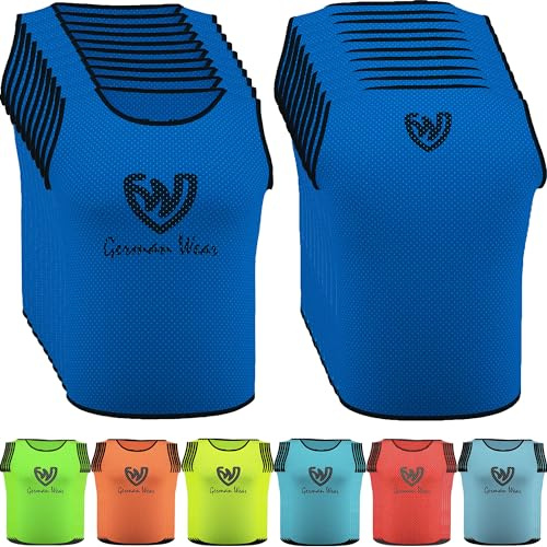 German Wear 10x Fußball Leibchen Trainingsleibchen Markierungshemd Fußballleibchen für Kinder Jugend und Erwachsene