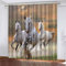 Verdunklungsvorhänge Mit Ösen - 2Er Set 3D Tierpferd Läuft Muster Gardinen Wohnzimmer Schlafzimmer Ösenvorhang Blickdicht Verdunklungsgardine Für Weihnachten 230X234Cm (HxB)