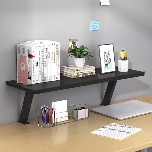 Versatile Clamp on Desk Shelf, Desk Extender Shelves, Heavy Duty Desktop Organizer for Gaming and Office Accessories, Ergonomic Computer Monitor and Laptop Riser, Printer Stand(Color:Svart,Size:L: 40C
