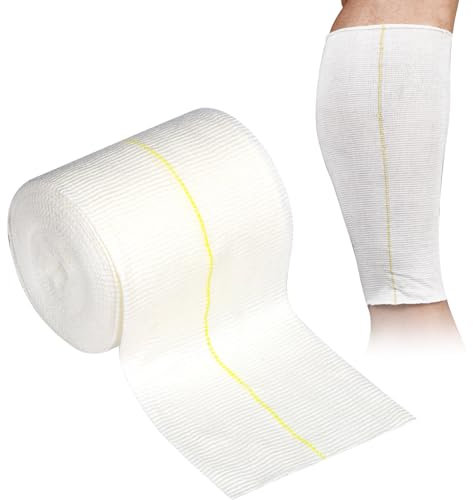 Bende tubolari a 2 vie, 10,75 cm x 5 m, lavabile, fascia elastica per lo sport, bendaggi di supporto per la ritenzione di medicazioni, bendaggi asciutti e bagnati