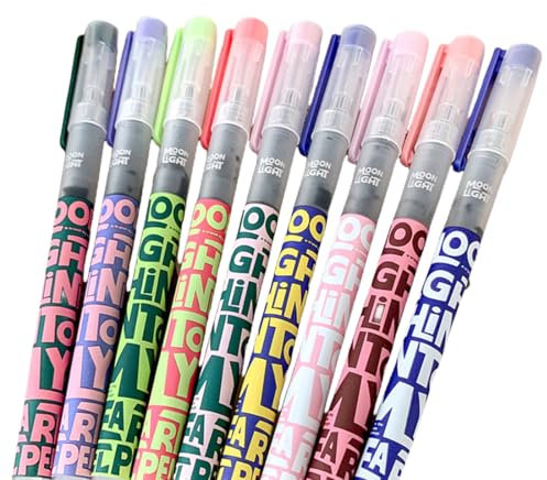 9 colori di penne gel, Penne Gel Colorate ad asciugatura rapida, per Adulti per Colorare Libri da Disegno, Graffitti, Libri da schizzi, Diario Decorazione