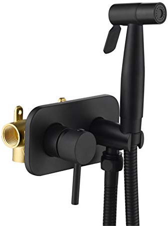 CHULKJFX Wasserhähne Duschhahn-Spray-Sets, Stoffwindel-Sprayer, Waschmaschine, Toilettenreinigung, Wasserhahn-Spray mit Schlauch for Damenwäsche und Haustier, gebürstet(Noir)