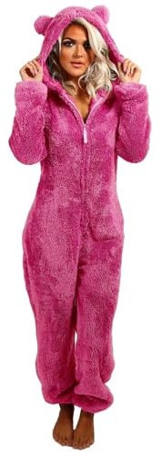 Pyjama Combinaison Femme Pyjama Une Pièce en Polaire pour Femme Pyjama Chaud Et Doux Pyjama Femme en Pilou Sleepwear Et Fermeture Éclair Vêtement De Nuit en Peluche Pyjama Hiver Polaire Pas Cher
