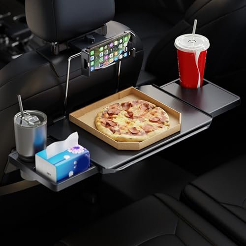 Car Food Tray, Car Back Seat Laptop Desk, Foldable Travel Tray for Rear Passenger Seat, Car Food Trays for Eating, Accessories Comfortable Big Place Foldable
