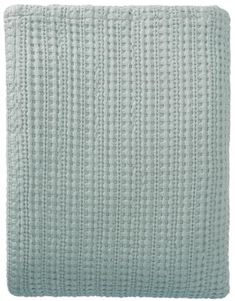 URBANARA Anadia Tagesdecke 180x200 cm I 100% Baumwolle (BCI) Made in Portugal Weich & Atmungsaktiv I Sofa Bett-Überwurf Couchdecke Kuscheldecke Plaid Bedspread Oeko Tex 100 I Blasses Salbeigrün